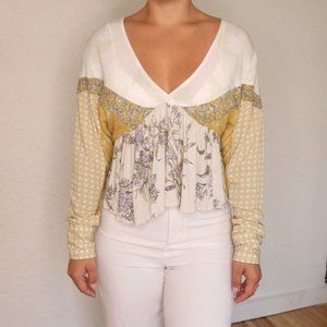 Free People Printed Boho Blouse